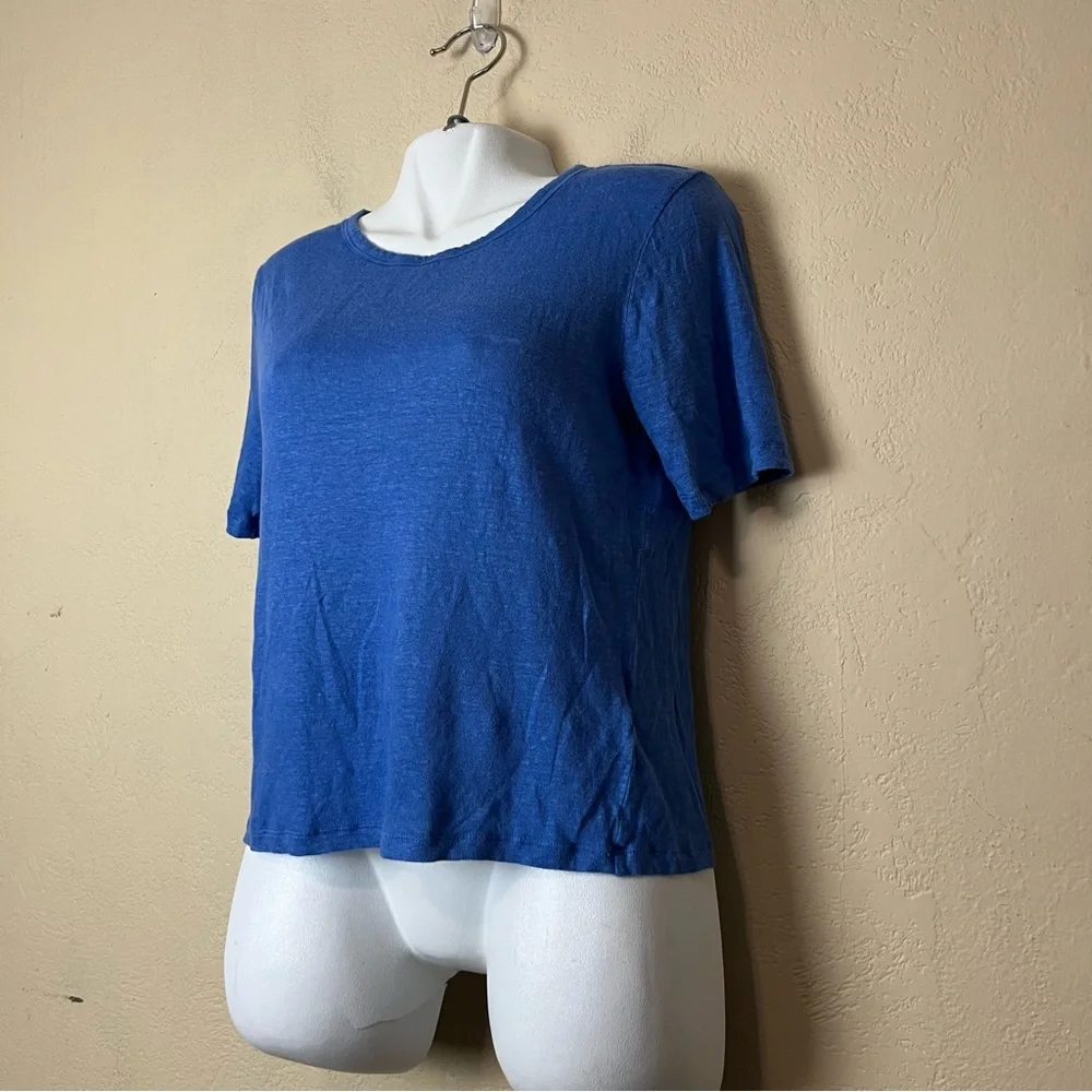 5/$30‎ Banana republic women short sleeve comfort 100% linen blue crop top large